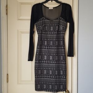 Black sheer knee length dress